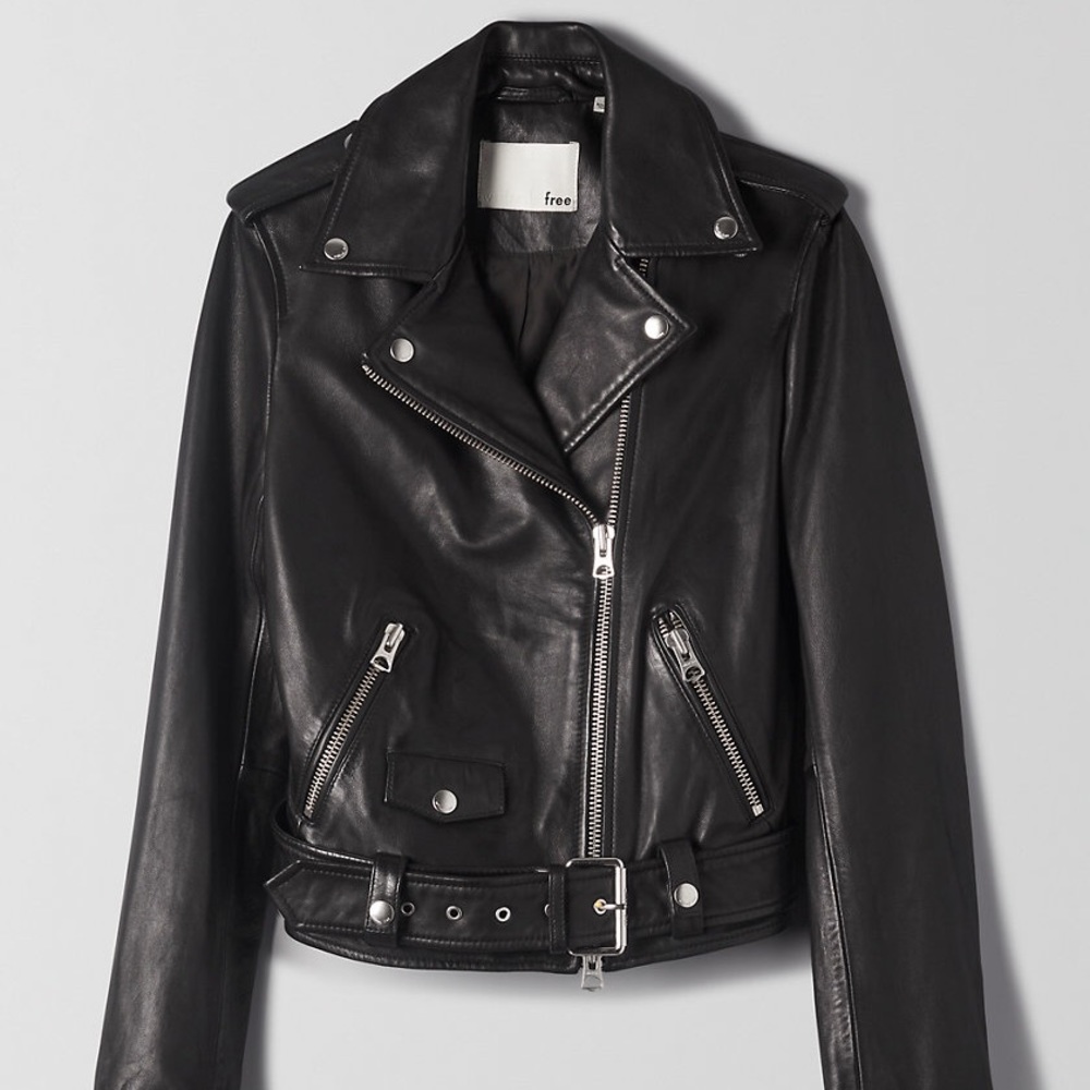 Aritzia Wilfred Free Lennon Leather Biker jacket